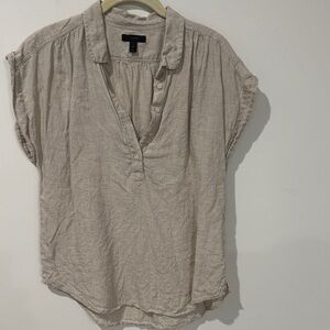 J. Crew Light Brown Linen Blouse